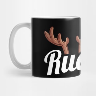 Rudolph The Reindeer Antlers Red Nose Christmas Mug